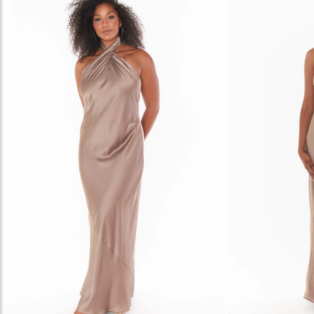 Show Me Your MuMu Jasmine Halter Maxi Dress Dune XS